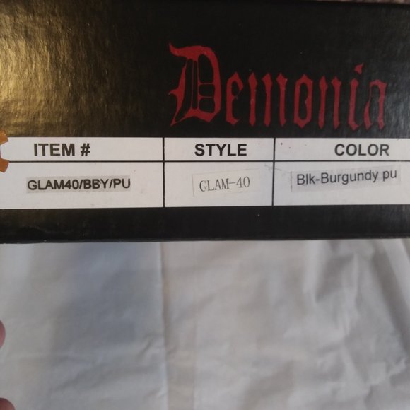 Demonia black burgundy Glam40  heels goth dark academia sexy vampiress size 7 - Picture 6 of 16